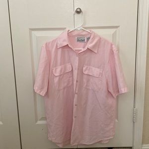 Pink short sleeve button down
